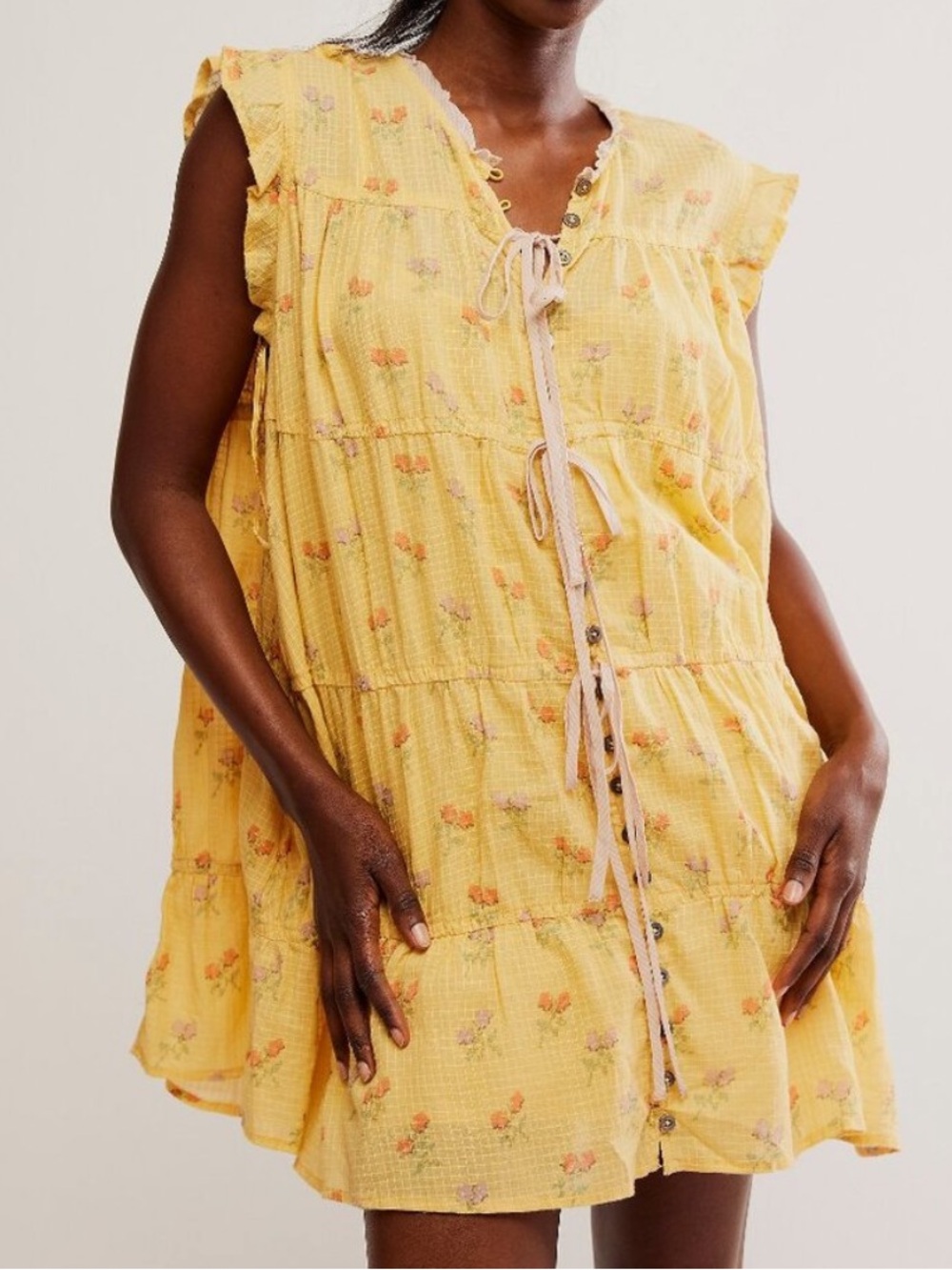 Free People Sundown Mini Dress / Sunshine Combo